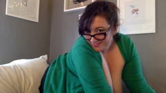 Cute BBW masturbates wearing socks