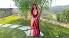 Scarlette Moon Flaunts Her Shaved Pussy Outdoor