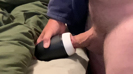 Filling up my mouth toy with future cum lube