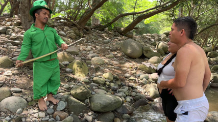 Mysterious magic goblin makes me fuck my big ass stepsister in exchange for letting us out of her magical river