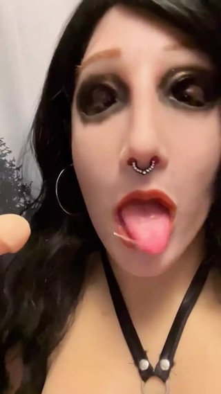 Sucking Dildo and Feeling Myself in a Female Mask thumbnail