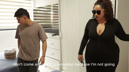 STEPMOTHER WHIT BIG ASS AND STEPSON SHARE A BED IN A HOTEL ROOM