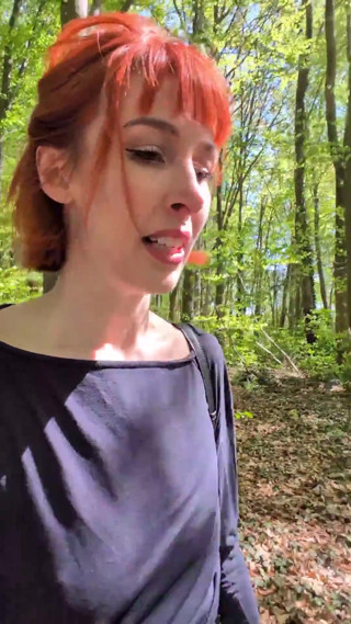 Cute Girl Cums Hard in Nature