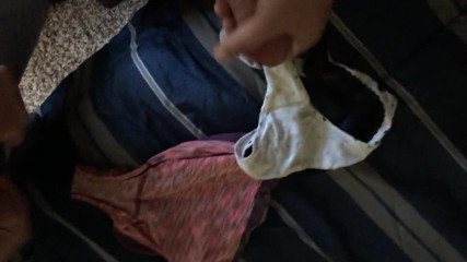 Cumming with friend into his step moms panties