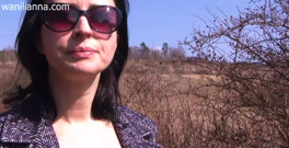 Masturbating and peeing outdoors in genuine nylon stockings