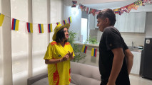 My horny Latina best friend is waiting for me without underwear and betting her rich wet pussy if her team wins. 2026 World Cup special!