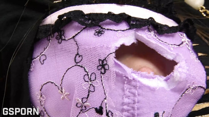 JAV Sex with Sexy Japanese Teen with Cut Panties and Creampie