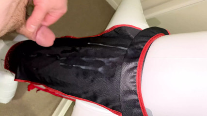 Small Penis Masturbating With A Massage Vibrator Cumming On An Inflatable Airplane Doll