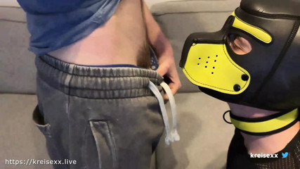 Sub Suck His Master and Swallow Cum