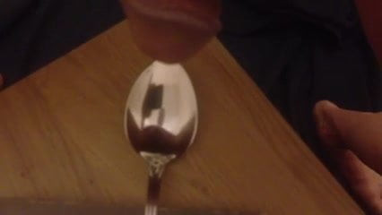 milking prostate onto a spoon 1