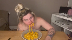 No Hands Messy Pasta Mukbang