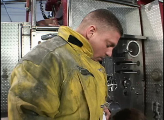 Pizza delivery girl gets cooch fucked and facial cumshot from fireman's dick