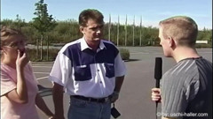 Approached a couple in the parking lot
