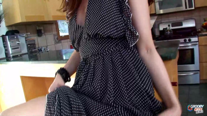 GROOBYGIRLS Seductive Trans Model Shows Off Nude Body and Spreads Legs on Counter