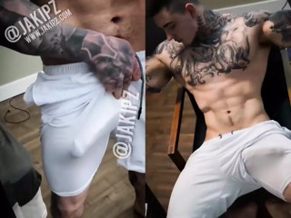 Jakipz Showing Off His Big Cock In Compression Shorts