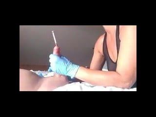 Urethral sounding makes my slutboi cum