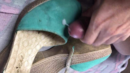 cum on friend wedge shoe