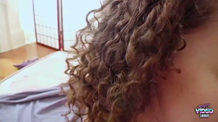 One Curly Hair Brunette and Three Guys Switching in and Out for Free Flow Gangbang