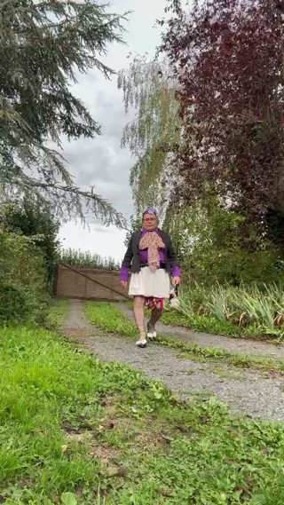 Dressed with a bubble skirt for an evening