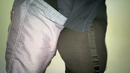 Big-bootied Girl Gropes a Stranger's Penis