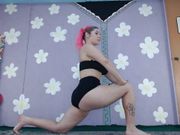 Cute MILF does Yoga and shows big boobs