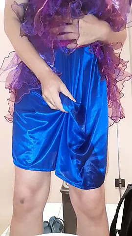Pissing And Cum Wearing Satin Party Dress And Silky Slips thumbnail