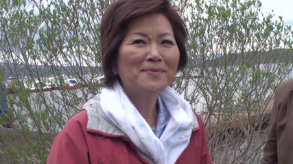 A194F08 A lively and refreshing widow mature woman running a fishing boat by the lake and a regular have their first sex shoot!