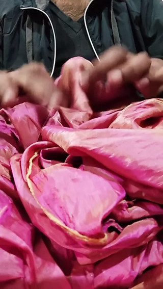 Dickhead rub with pink shaded satin silky salwar of neighbour (31)