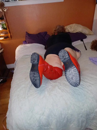 Nurse Vicki in Red Thigh High Boots Photos Turned to Video