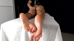 Beautiful Feet Squirming While the Butt Is Massaged