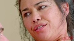Dana Vespoli's tight holes get ruthlessly pounded by massive cock