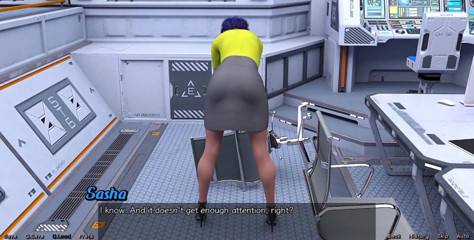 Stranded in Space - Blue Haired Big Tits MILF Wants to Talk