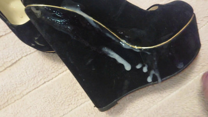Cum on co-workers old suede wedges heels