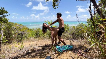 ANAL sex outdoors on a Northeastern beach