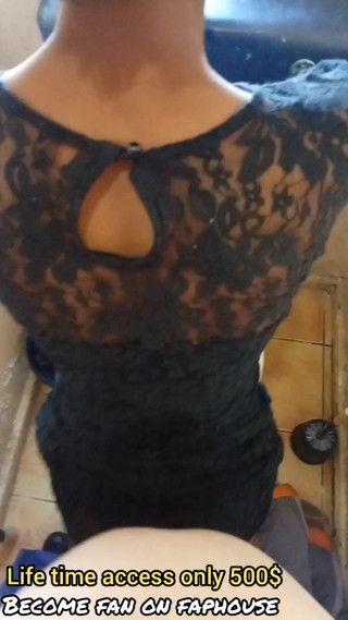 Black Slut Doggystyle and Blowjob White Man in Black Sexy Dress
