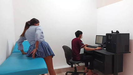 Perverted doctor fucks pussy of horny college girl 18+