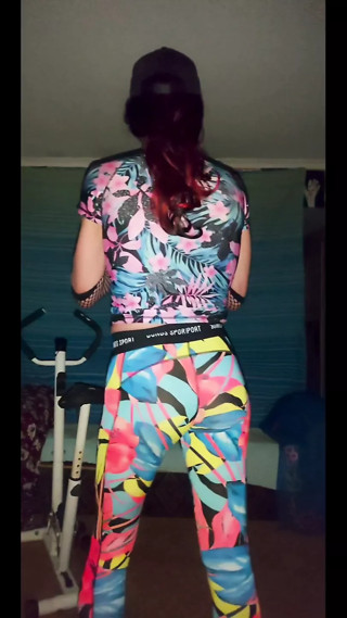 Exercise and aerobics in my sexy tights 