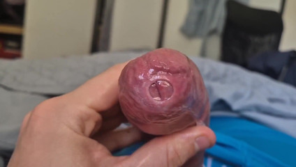 Phimosis Cock Precum Drip Close-up