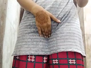 Indian Desi collage girl open college dress in bathroom