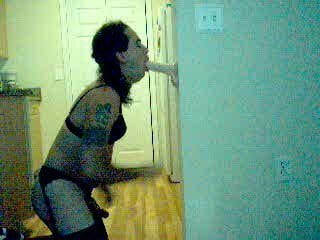 Sucking my dildo and stoking myslef