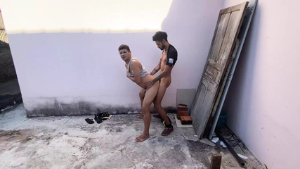 I ate the ass of an unknown liability who caught me jerking off in the street thumbnail