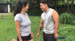 I Find a Cute Latina Exercising and I Invite Her to Fuck