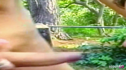 Blonde Tranny Gets Secretly Fucked in the Woods in Her Tight Asshole thumbnail