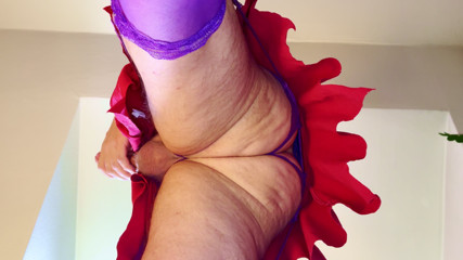 I already told you not to look under my skirt - Masturbating, moaning, shaking and talking dirty in my wife's clothes