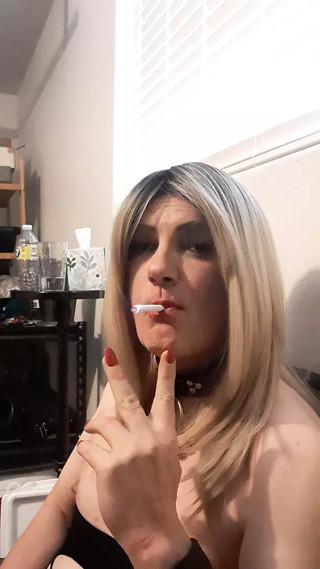 Smoking tgirl slave