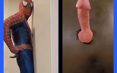 Spiderman Encounters a Glory Hole with His Big Cock Gloryhole Nemesis