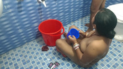 Mistress was bathing in the bathroom, naked and fucked.
