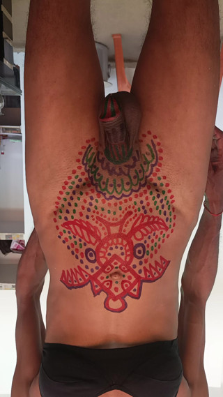 Sissy showing wearing bra panties and tattoos thumbnail