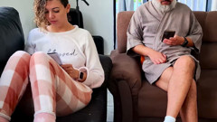 Risky masturbation next to the stepdaughter, but she helped out.
