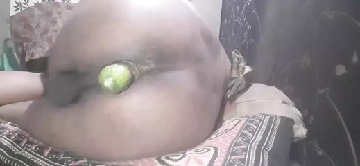 Desi Trying Cucumber for Anal Joy